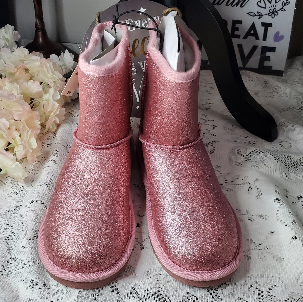 George Big Girls' Hug Boots - Glittery Pink sz 5